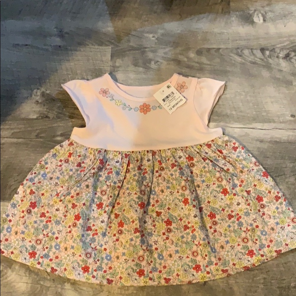 Pink and floral dress (size 12 months)